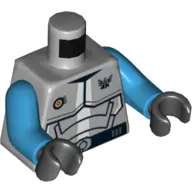Torso Armour with Galaxy Squad Logo / '30' on Back Print, Dark Azure Arms, Black Hands