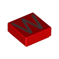 Tile 1 x 1 with letter Capital W Print