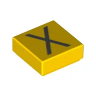 Tile 1 x 1 with letter Capital X Print