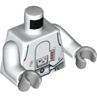 Torso Armour Snowtrooper with Printed Back Print, White Arms, Light Bluish Gray Hands