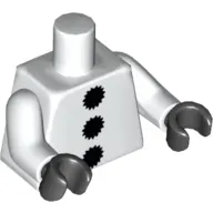 Torso 3 Black Pom Poms Print, White Arms, Black Hands
