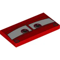Tile 2 x 4 with Windscreen with Red Eyes on White Background Print