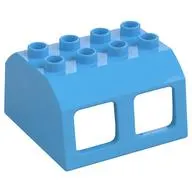 Duplo Train Locomotive Cabin Roof 2 x 4 Studs, 4 Medium Windows