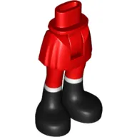 Minidoll Hips and Short Skirt with Red Leggings and Black Boots Print
