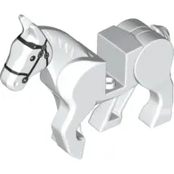 Animal, Horse, Moveable Legs with Black Bridle and Silver Buckles Print
