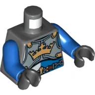 Torso Armor with Gold Crown Print, Blue Arms, Black Hands