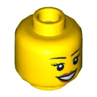 Minifig Head Princess, Peach Lips, Open Mouth Smile, Eyebrows, Smiling / Scared Print