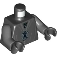 Torso Robe with Silver Clasp Print, Dark Bluish Gray Arms, Black Hands