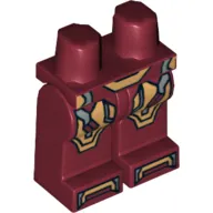 Hips and Dark Red Legs with Iron Man Gold and Silver Knee Plates, Boots and Belt Print
