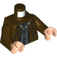 Torso Jacket with Dark Bluish Gray Vest and Dark Tan Ascot Print, Dark Brown Arms, Light Nougat Hands