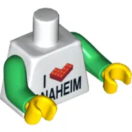 Torso I 'L Brick' ANAHEIM Print, Green Arms, Yellow Hands