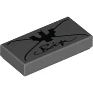 Tile 1 x 2 with Bat and Cursive Writing Print