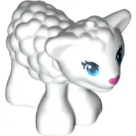 Animal, Sheep / Lamb with Dark Azure Eyes, Dark Pink Nose and Eyelashes Print