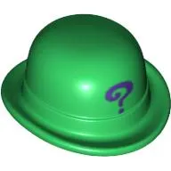 Hat, Bowler with Purple Question Mark Print