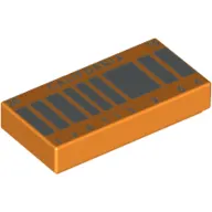 Tile 1 x 2 with Silver Stripes, 'CALIFORNIA', '20', '15' and '136113 9 66' License Plate Print