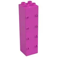 Duplo Building Wall 2 x 2 x 6 with Drawer Slots on One Side and Eight Hinges on the Other