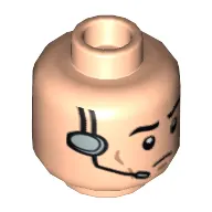 Minifig Head, Eyebrows, Cheek Lines and Headset Print
