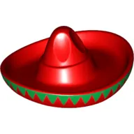 Hat Sombrero with Green Print around Brim