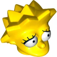 Minifig Head Special, Simpsons, Lisa Simpson - Worried Look