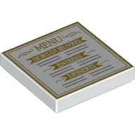 Tile 2 x 2 with Stylised 'Menu, Hors D'Oeuvres, Entrees and Desserts' Print