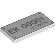 Tile 2 x 4 with "EK xxxxx of 20000" License Plate Print