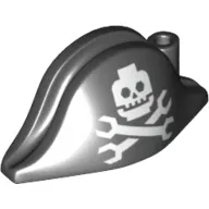 Hat Pirate Bicorne with Robotic Jolly Roger Skull and Crossbones Print