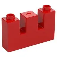 Duplo Brick 1 x 4 x 2 with 2 Top Cutouts (Arrow Slits)