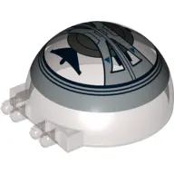 Windscreen 6 x 6 x 3 Canopy Half Sphere with Dual 2 Fingers and Droid Tri-Fighter Cockpit Print
