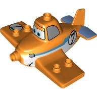 Duplo Airplane, with Dusty with Blue Trim and No. 7 Print