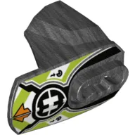 Large Figure Limb Cover, Size 4, Armor with Ball Joint Socket with Orange Arrows, Lime and White Chevrons, and Hero Factory Logo Print