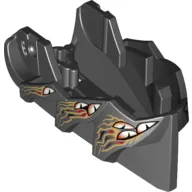 Large Figure Head, Jaw with Axle Hole with 12 White and Red Eyes and Gold Markings Print