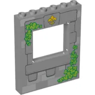 Panel 1 x 6 x 6 with Window with Fleur de Lis and Leaves Print