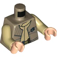 Torso Vest with Tan Undershirt, General Insignia Print (Rebel), Tan Arms, Light Nougat Hands