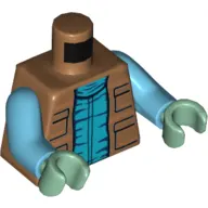 Torso Vest with Pockets and Medium Blue Shirt Print (Greedo), Medium Azure Arms, Sand Green Hands