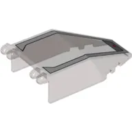 Windscreen 7 x 4 x 1 2/3 with Hinges with Silver Frame with Red Triangle Print