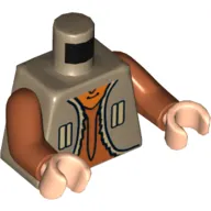 Torso Vest with Vertical Pockets, Dark Orange Undershirt / Bird Logo on Back Print (Ezra Bridger), Dark Orange Arms, Light Nougat Hands