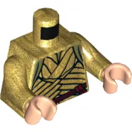 Torso Robe with Woven Gold Strips and Dark Red Belt Print (Elrond), Pearl Gold Arms, Light Nougat Hands