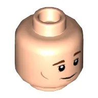 Minifig Head Dr Peter Venkman, Brown Eyebrows, Chin and Cheek Dimples, Slight Smile / Scared Print