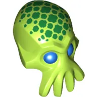 Minifig Head Special, Alien with 4 Mouth Tentacles and Blue Eyes and Green Spots Print