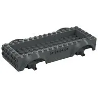 Vehicle Base 8 x 16 with Wheel Arches, Front and Side Studs, and 4 x 14 Recessed Studded Section, 3 Holes, Dark Bluish Gray Wheel Clip Pins