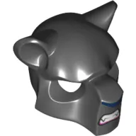 Mask Feline with Dark Blue Nose, Fangs and Gray Fur Print