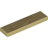 Tile 1 x 4 with Wood Grain Medium Nougat Print