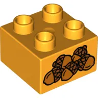 Duplo Brick 2 x 2 with Acorns print