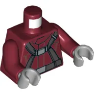 Torso Pilot Suit, Dark Bluish Gray Straps/Harness Print, Dark Red Arms, Light Bluish Gray Hands