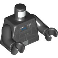 Torso Flight Suit with Control Panel, Tubes, Silver Belt Buckle, Back print (TIE Pilot, Rebels Cartoon Style), Black Arms and Hands