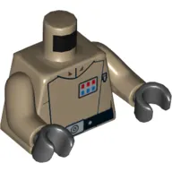 Torso Imperial Officer Print (Rebels Cartoon Style), Dark Tan Arms, Black Hands