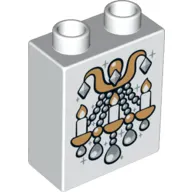 Duplo Brick 1 x 2 x 2 with Crystal Chandelier Print