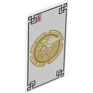 Glass for Window 1 x 4 x 6 with Asian Style Black Border and Gold Mountain with Trees Print