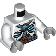 Torso Fur with Wide Belt, Straps, Glowing Bones and Ice Chi Emblem Print, White Arms, Light Bluish Gray Hands