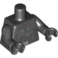 Torso Flight Suit with Control Panel, Tubes, and Belt Print (TIE Pilot), Black Arms and Hands